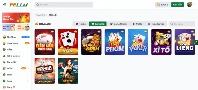 Sảnh game bài HITCLUB