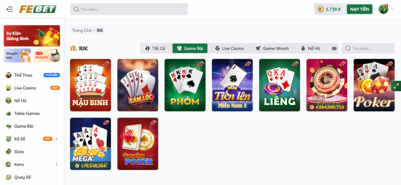 Sảnh Game Bài RikVip