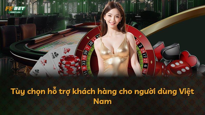 Tùy chọn hỗ trợ khách hàng cho người dùng Việt Nam